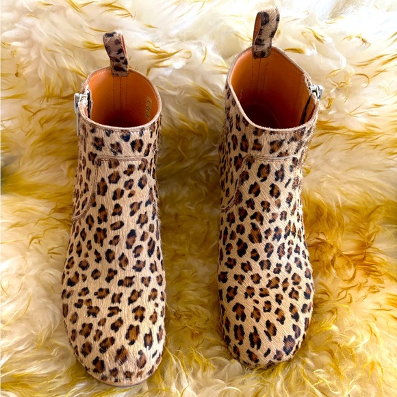 Swedish Hasbeens Boots Zip It Emy Clog Leopard Ankle Bootie - Picture 2 of 10